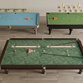 Spacious Billiard Room Interior With Green Felt Tables And Hanging Pendant Lights