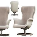 Grey Modern Office Chair With Swivel Base And Comfortable Padded Backrest