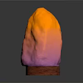 Decorative Ornament Set With Pink Blue Gradient Stone Texture Wooden Base And Illuminated Glossy Surface