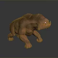 Brown Skinned Monster Creature With Muscular Body Glowing Orange Abdomen And Tentacle Mouthparts