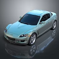 Mazda Light Blue Sports Car With Sleek Body Design And Alloy Wheels