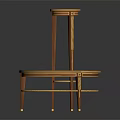Elegant Wooden Plant Stand With Round Tabletop And Gold Accent Design Details