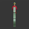 Green Jade Pendant With Red Tassel Colorful Beads And Intricate Carved Patterns