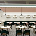 Shrimp Dry Pot Restaurant With Modern Interior Blue Walls White Signage And Dining Area