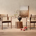 Casual table and chair combination 3d model