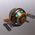 Modern drone future sci-fi sphere drone 3d model