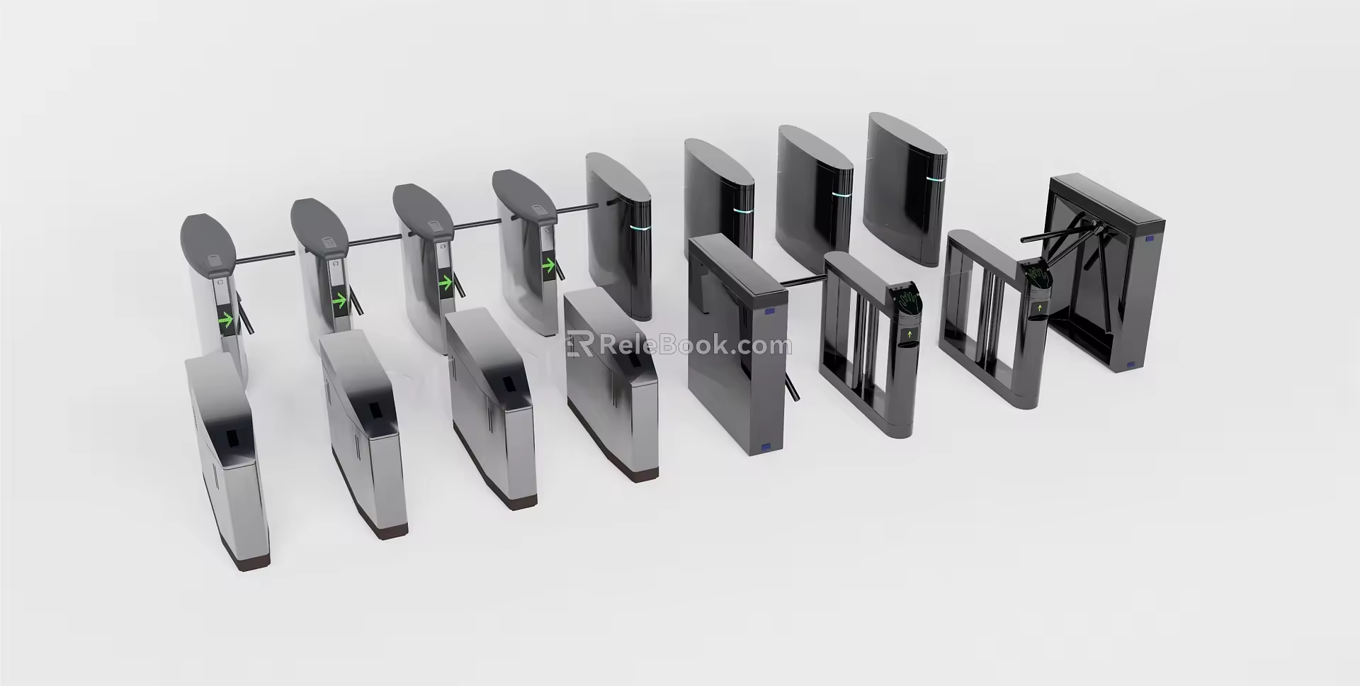 Modern gate access control 3d model