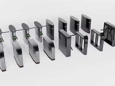 Public Facility Modern Turnstile With Metal Structure And Various Types 3d model