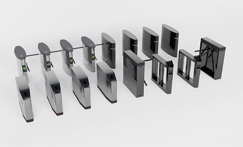 Modern gate access control 3d model