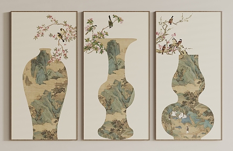 New Chinese Hanging Paintings 3d model