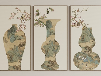 New Chinese Hanging Paintings 3d model