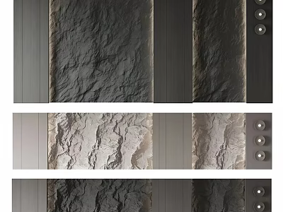 Textured Wall Surfaces With Decorative Side Elements 3d model