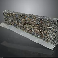 Outdoor Stone Wall Construction With Irregular Mixed Color Stones And Concrete Base