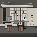 Modern study 3d model