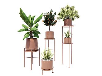 Modern potted plant stand green plant potted plant balcony green plant stand 3d model