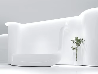 Modern reception desk 3d model