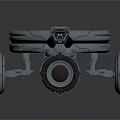 Grey Metallic Futuristic Robotic Device With Circular Design And Wheeled Base