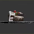 Delicious Household Dessert Cakes With Cream Cherry And Strawberry Toppings On White Plate