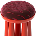 Vibrant Stylish Round Upholstered Sofa Stool With Bright Glossy Legs For Modern Cozy Home Spaces