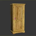 Standing Single Door Wooden Cabinet With Natural Wood Grain And Light Finish