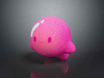 Cute Pink Fuzzy Game Movie Character With Round Shape And Plush Like Appearance 3d model