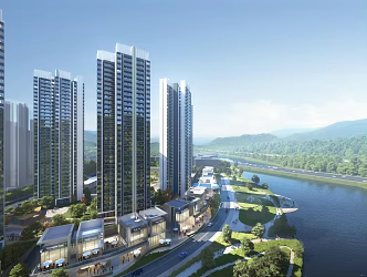 Modern style high-rise residential villa podium commercial 3d model