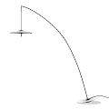 Modern Arc Floor Lamp With Circular Shade And Stable Black Base Design 3d model