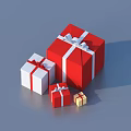 Red White And Brown Decorative Gift Boxes With White Bows For Daily Use