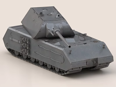Realistic Gray Military Tank Model With Detailed Cannon And Tracks 3d model