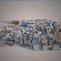 Urban Building Cluster With Various High And Low Rise Structures And Central Open Space 3d model