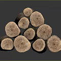Natural Stacked Wooden Logs With Rich Texture And Solid Material For Decorative Projects