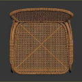 Orange Rattan Leisure Chair With Woven Design And Armrests For Comfortable Seating