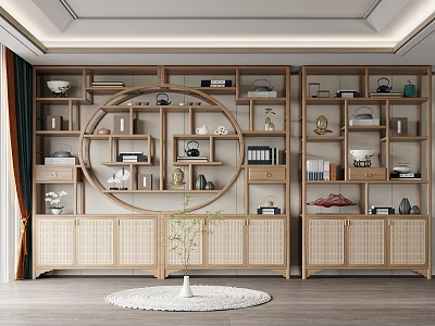 New Chinese-style Antique Frame Decorative Cabinet Ornaments 3d model