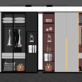 Modern Elegant Wardrobe Design With Glass Doors LED Lighting And Storage Shelves