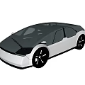 Futuristic Silver Car With Sleek Design Large Black Rims And Modern Windows