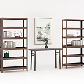 Chinese-style Bookshelf Bookcase Display Rack Geming Furniture 3d model