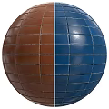 Grid Pattern Components on Sphere Surface with Brown and Blue Color Design