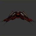 Red Sci Fi Spaceship 3D Model With Futuristic Design And Metallic Details 3d model