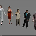 Group of Five People Standing Together in Diverse Outfits with Different Styles