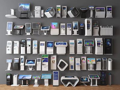Diverse Commercial Equipment Collection Featuring Self Service Kiosks POS Systems And Interactive Displays 3d model