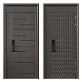 Security Doors With Various Textured Patterns Color Options And Black Handles 3d model