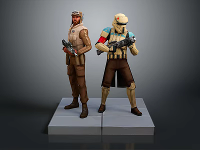Modern Game Character Waterfront Soldier Star Wars Soldier Rerising Warrior 3d model