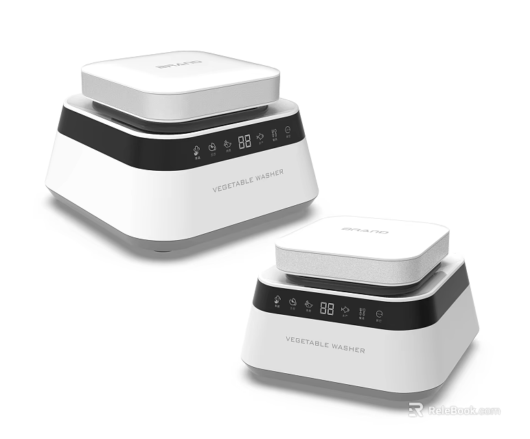 Two Sizes Modern White Digital Kitchen Scales With Clear Display And Buttons 3d model 