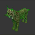 Realistic 3D Lynx Model With Spotted Fur Tufted Ears And Yellow Eyes