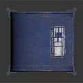Blue Metal USPS Mailbox With Mail Slot Classic Design And Standing Legs
