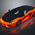 Orange Convertible Sports Car With Sleek Body Black Roof And Alloy Wheels