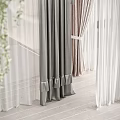 Fabric Curtain Window Screen 3d model