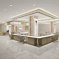 Elegant Jewelry Store in Shopping Mall with Glass Display Counters Model Posters and Modern Lighting