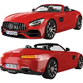 Red Mercedes AMG Convertible Sports Car with Sporty Design Alloy Wheels Front Rear Views