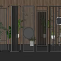 Modern partition decorative screen combination 3d model